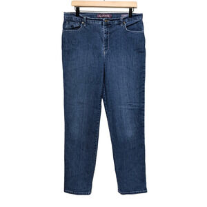 Gloria Vanderbilt Womens Amanda Straight Leg Jeans Size 12 Blue Dark Wash